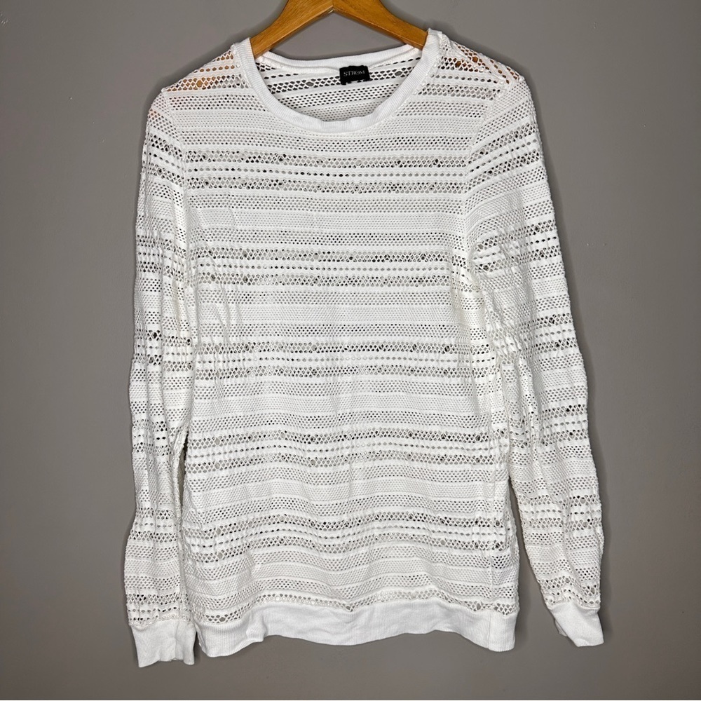Strom open knit long sleeve Crewneck web sweater